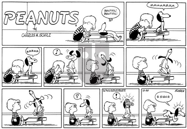 Peanuts on Sunday December 30, 1956 Comic Strip