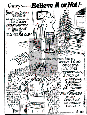 Ripley's Believe It or Not on Tuesday February 18, 2003 Comic Strip