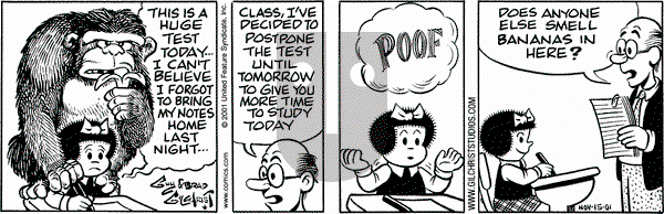 Nancy on Thursday November 15, 2001 Comic Strip