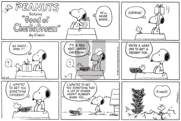 Peanuts on Sunday December 25, 1983 Comic Strip