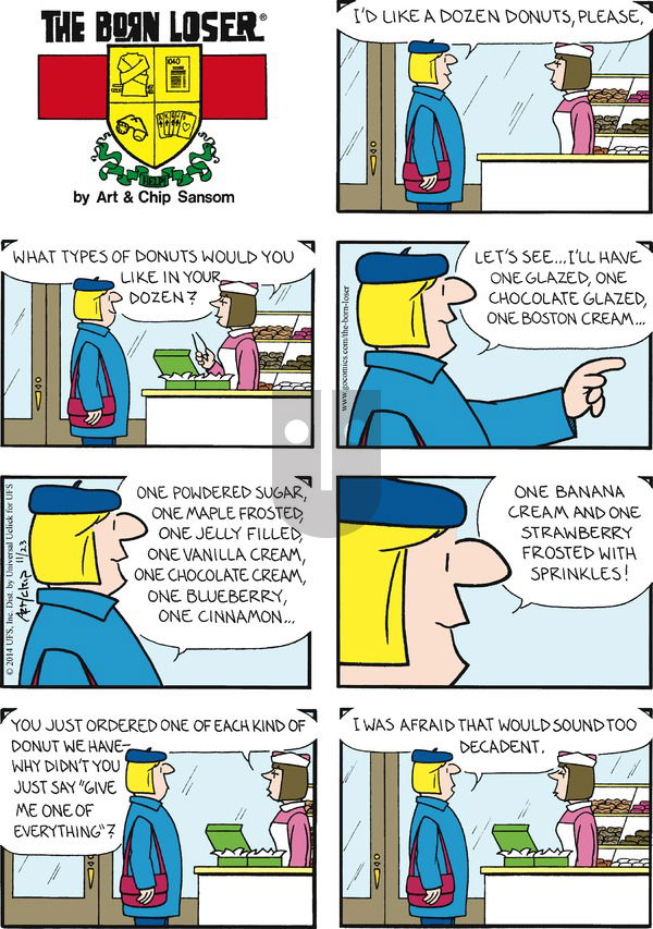 The Born Loser on Sunday November 23, 2014 Comic Strip