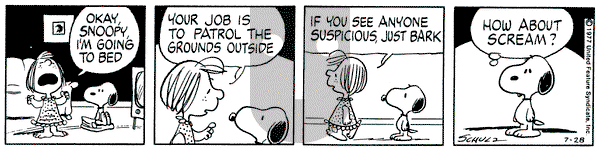 Peanuts on Thursday July 28, 1977 Comic Strip