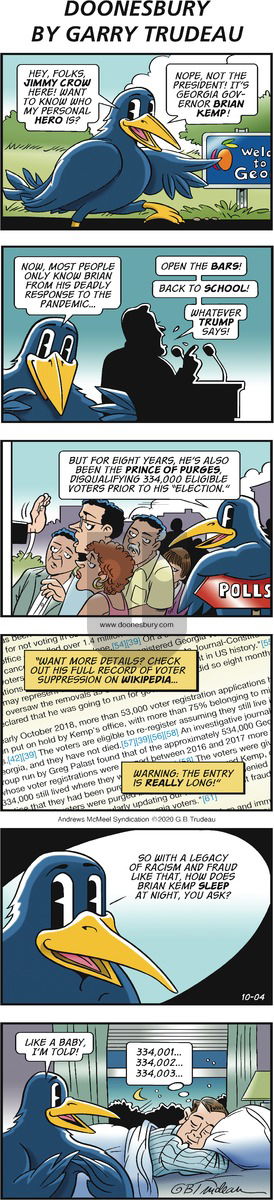 Doonesbury - Sunday October 4, 2020 Comic Strip