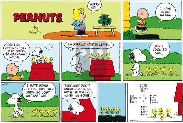Peanuts on Sunday October 11, 1998 Comic Strip