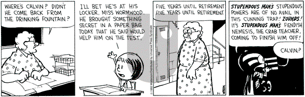 Calvin and Hobbes on Monday March 1, 1993 Comic Strip