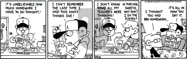 FoxTrot - Tuesday February 7, 1995 Comic Strip