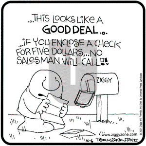 Ziggy - Saturday October 6, 2001 Comic Strip