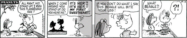 Peanuts - Tuesday August 13, 1974 Comic Strip