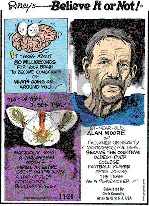 Ripley's Believe It or Not on Saturday November 26, 2011 Comic Strip