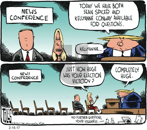 Tom Toles on Wednesday February 15, 2017 Comic Strip