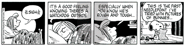 Peanuts on Friday July 29, 1977 Comic Strip