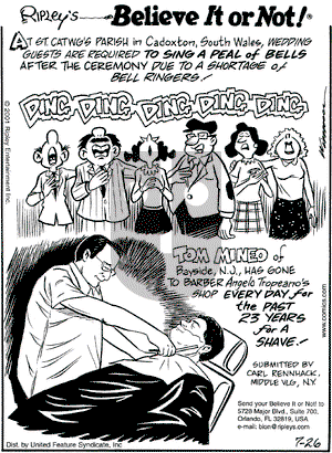 Ripley's Believe It or Not on Thursday July 26, 2001 Comic Strip