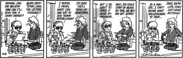 Doonesbury - Monday August 15, 1977 Comic Strip