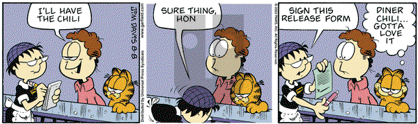 Garfield on Thursday August 8, 2002 Comic Strip