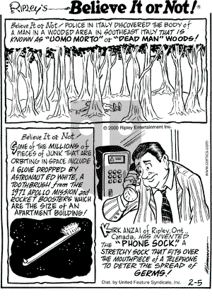 Ripley's Believe It or Not on Saturday February 5, 2000 Comic Strip