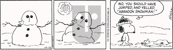 Peanuts - Saturday December 25, 1999 Comic Strip