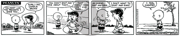 Peanuts on Friday June 27, 1952 Comic Strip