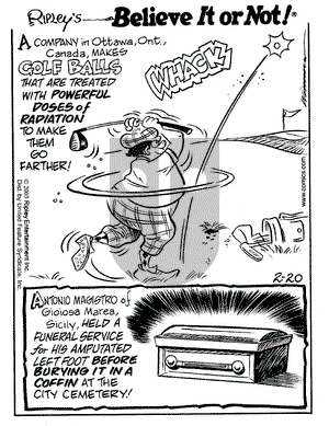 Ripley's Believe It or Not on Thursday February 20, 2003 Comic Strip