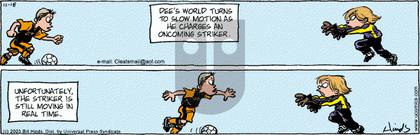 Cleats - Tuesday November 18, 2003 Comic Strip