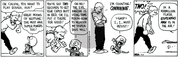 Calvin and Hobbes on Thursday April 5, 1990 Comic Strip
