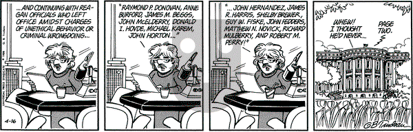 Doonesbury on Wednesday April 16, 1986 Comic Strip