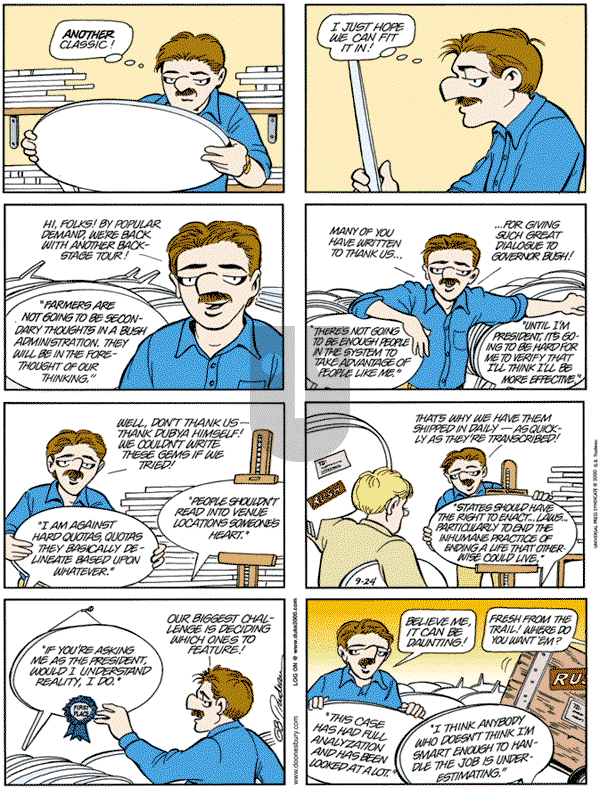 Doonesbury - Sunday September 24, 2000 Comic Strip
