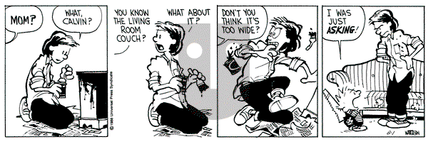 Calvin and Hobbes on Monday August 1, 1988 Comic Strip