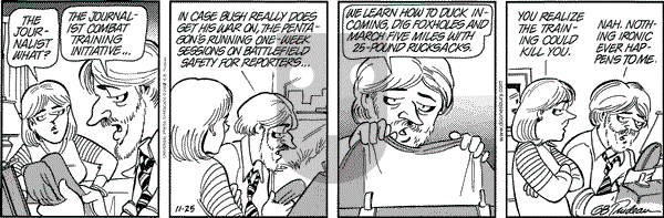 Doonesbury - Monday November 25, 2002 Comic Strip