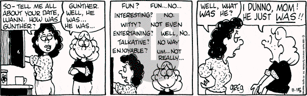 Luann on Wednesday November 15, 1989 Comic Strip