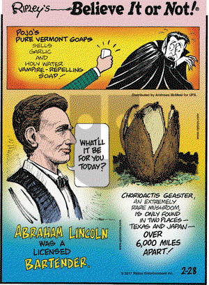 Ripley's Believe It or Not on Tuesday February 28, 2017 Comic Strip
