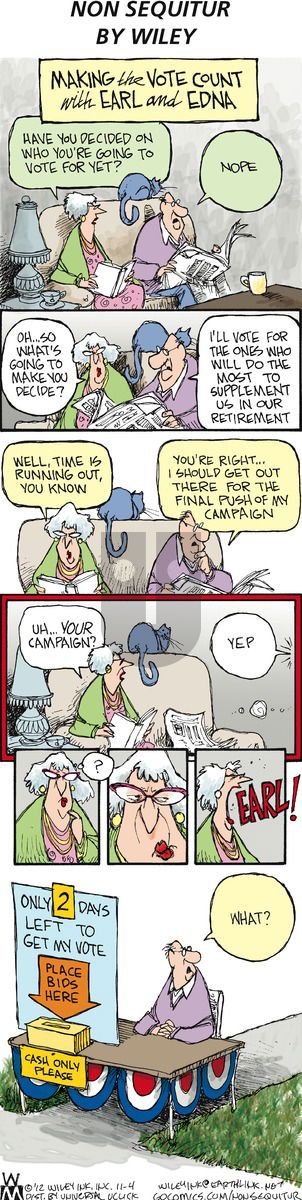 Non Sequitur on Sunday November 4, 2012 Comic Strip