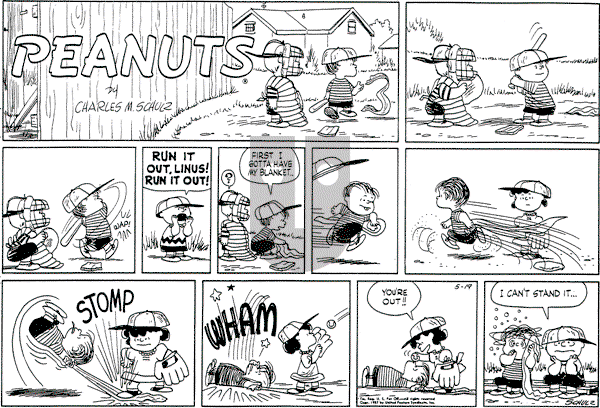 Peanuts - Sunday May 19, 1957 Comic Strip
