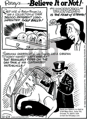 Ripley's Believe It or Not on Friday October 23, 1998 Comic Strip