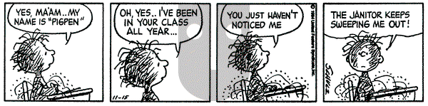 Peanuts on Thursday November 15, 1984 Comic Strip