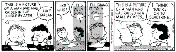 Peanuts on Monday October 12, 1998 Comic Strip
