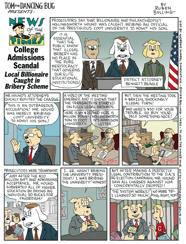 Tom the Dancing Bug on Friday March 22, 2019 Comic Strip
