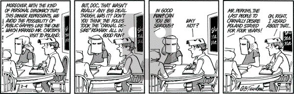 Doonesbury on Saturday February 4, 1978 Comic Strip