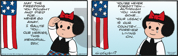 Nancy on Monday May 25, 2015 Comic Strip