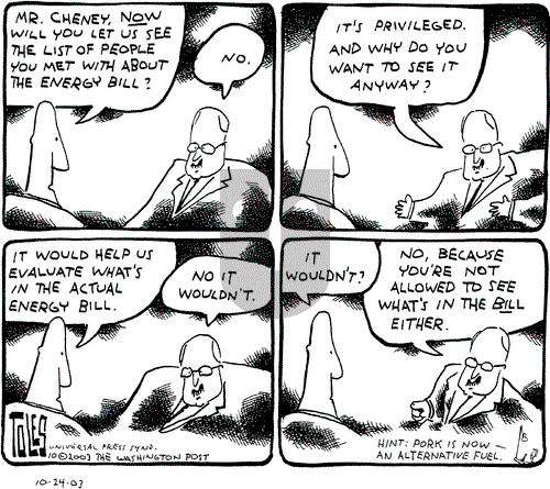 Tom Toles on Friday October 24, 2003 Comic Strip