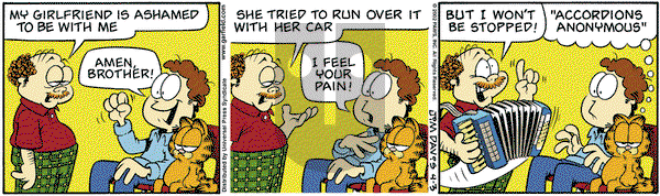 Garfield on Wednesday April 3, 2002 Comic Strip