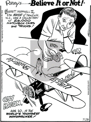 Ripley's Believe It or Not on Saturday July 28, 2001 Comic Strip