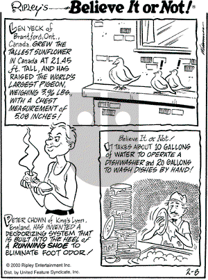 Ripley's Believe It or Not on Thursday November 9, 2000 Comic Strip