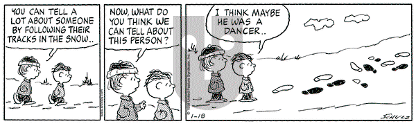 Peanuts on Monday January 18, 1999 Comic Strip