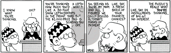FoxTrot on Thursday January 30, 1992 Comic Strip