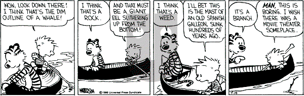 Calvin and Hobbes - Monday July 14, 1986 Comic Strip