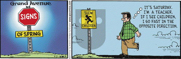 Grand Avenue on Saturday April 21, 2018 Comic Strip