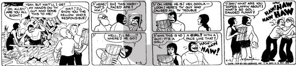 Alley Oop on Wednesday April 12, 1939 Comic Strip