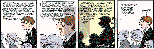Doonesbury on Saturday August 9, 2003 Comic Strip