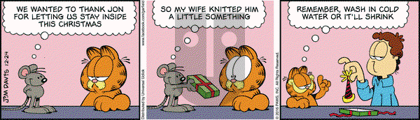 Garfield on Saturday December 24, 2016 Comic Strip