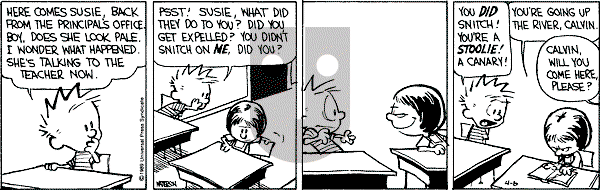 Calvin and Hobbes - Thursday April 6, 1989 Comic Strip